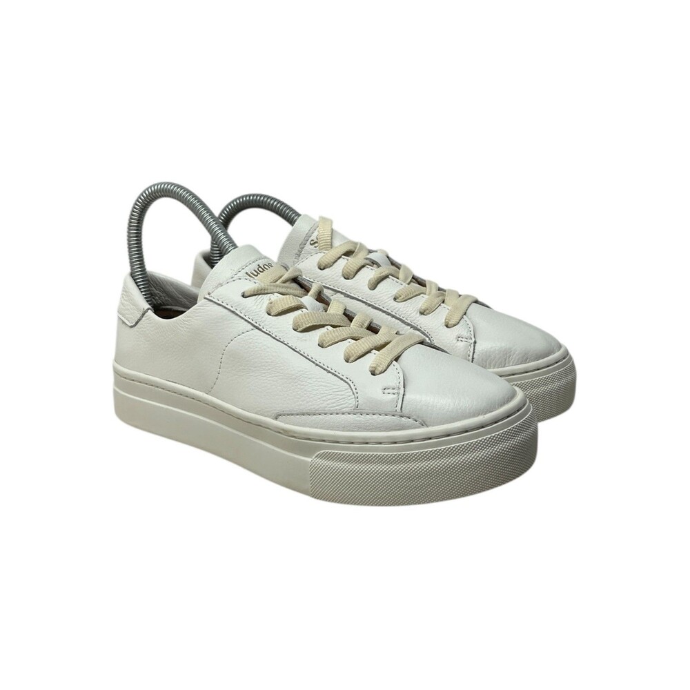 Soludos White Leather Sneakers Women's Size 7.5 Ibiza Platform Shoes